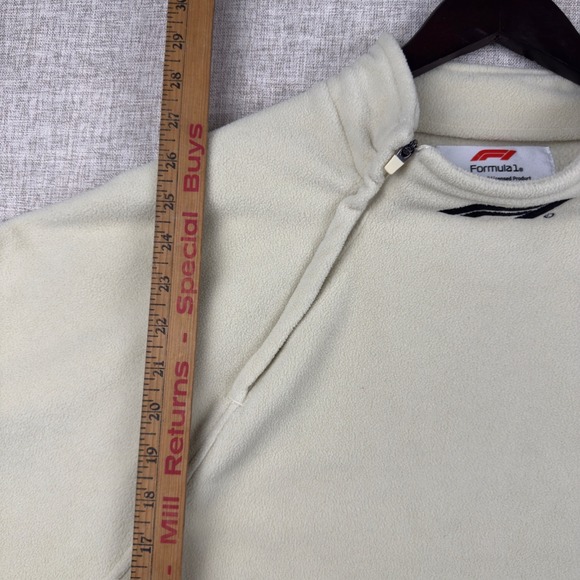 Formula 1 F1 PacSun Cream Fleece Quarter Zip Pullover Mens Medium Motorsport - Picture 8 of 11